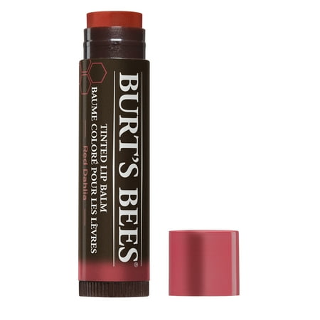 Burt's Bees 100% Natural Tinted Lip Balm, Red Dahlia with Shea Butter & Botanical Waxes - 1 (Best Tinted Lip Balm For Dark Skin In India)