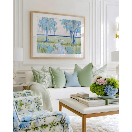 Charleston Marsh Wall Art Sage Green Lowcountry Landscape Decor Southern Coastal Grandmillennial Bedroom Bathroom Cottagecore Art, Unframed Poster
