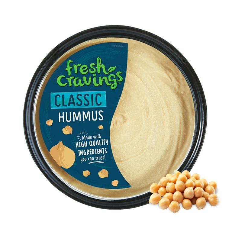 Fresh Cravings Classic Hummus Dip, 10 oz Vegan Recyclable Plastic