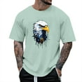 thumbnail image 1 of LUOGENLI T-shirts pour Homme pour Hommes T-Shirt d'Été à Col Rond à Manches Courtes Mode pour Homme Plein Air Loisirs Motif Aigle E T-Shirt T-shirts pour Hommes T-shirts Graphiques Pâques Vert G, 1 of 3