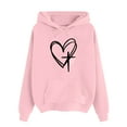 thumbnail image 4 of Womens Loose Heart Printed Hoodie Sweatshirt with Pocket Long Sleeve Hooded Pullover Cotton Fleece Tops S-XXXL (Medium, Pink 02), 4 of 6
