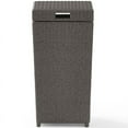 thumbnail image 3 of Pemberly Row Wicker Patio Trash Can in Weathered Gray, 3 of 8