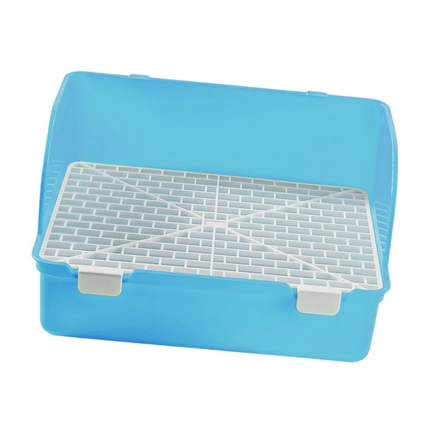 Bandeja sanitaria para conejos, bandeja sanitaria para animales, bandeja sanitaria para cobayas, bandeja para mascotas, soporte para almohadilla absorbente Azul