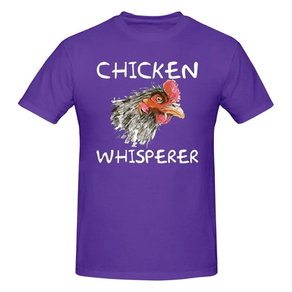 Chicken Whisper Men'S Basic Short Sleeve T-Shirt Purple 6x-Large