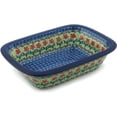 thumbnail image 1 of Polish Pottery Baker - Rectangular with Grip Lip - Maraschino by Polish Pottery Gallery, 1 of 7