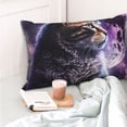 thumbnail image 4 of Salouo Purple Moon Cat Pattern Pillow Cases,1PC Pillow Covers with Envelope Closure Decorative Pillow Case for Bed Couch,Pillows Not Included-14"x20", 4 of 6