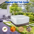 thumbnail image 3 of Thermal Hot Tub Cover, Universal Square Hot Tub Cover with Drawstrings, Waterproof Oxford Cloth Dust Cover Protector UV Resistant Coating for Outdoor SPA Bath Pool, 3 of 7