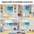 thumbnail image 5 of Blue Gradient Beach Kitchen Curtains Window Panels, Watercolor Coastal Seaside Waves Ombre Insulated Window Treatment Curtain, Grommet Curtains for Bedroom/Living Room/Bathroom, 2 Piece 52"Wx63"L, 5 of 8