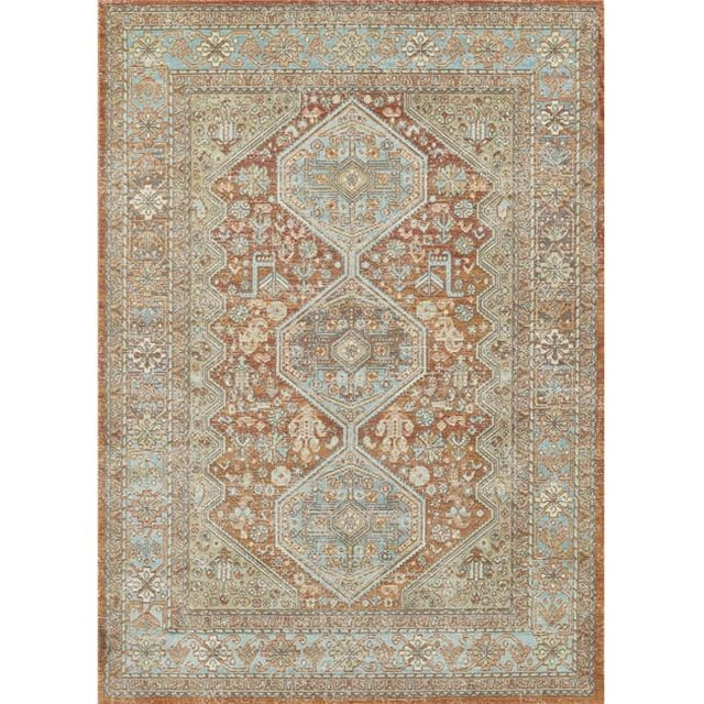 Momeni LILLILIH-2COP6796 6 ft. 7 in. x 9 ft. 6 in. Lillihan Machine Made Traditional Rectangle Area Rug, Copper