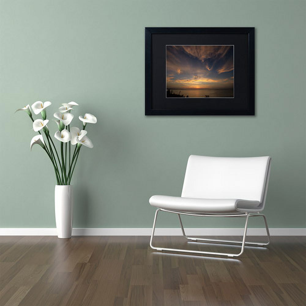 Trademark Fine Art "Another Amazing Sunset on Lake Erie" Canvas Art by Kurt Shaffer Black Matte, Black Frame