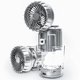 thumbnail image 1 of Linterna de Camping con Ventilador, Carga Solar, Recargable, LED, Plateada, 1 of 6