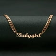 thumbnail image 5 of HOOUN New Personalized Custom Name Stainless Steel Cuban Curb Chain Engraving Necklace-Rose Gold, 5 of 8