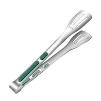 Pompotops 304 Stainless Steel Food Tongs Kitchen Withstand-hot Steak Tongs , Food Tongs Commercial Barbecue Meat Bread Cake Tongs, Kitchen Gadgets