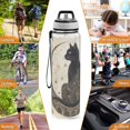 thumbnail image 7 of BZSMCE Sport Bottle Black Cat on Crescent Moon Outdoor sports Water Bottle Size: 10.4x3in, 7 of 7