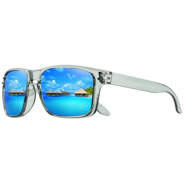 Gafas de Sol Polarizadas MEETSUN con Protección UV400 Marco Gris Transparente