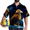 thumbnail image 4 of Starry bird Men's Casual Printed Poplin Short Sleeve Button Down Beach Shirt with Spread Collar Top, 4 of 6