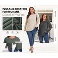 thumbnail image 2 of TEMOFON Plus Size for Womens Fall Tops Crew Neck Long Sleeve Sweaters Tunic Ribbed Side Split Pullover Tops, 2 of 4