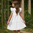 thumbnail image 6 of ZACPNCV Girls Summer Casual Loose Tank Swing Midi Cute Shift Dress White 11-12 Years, 6 of 9