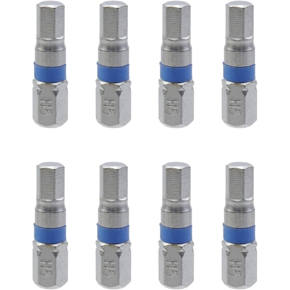 MKEUDQ-Drill Nut Driver Set Magnetic 0.98"/25mm Long 1/4" Hex Shank H5 Hex Security Screwdriver Bits S2 Alloy Steel - 8pcs