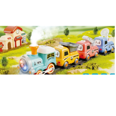 WonderStone Electric Train Set for Toddlers Kids with Steam Spray. Light & Music Magnetic Car Toy with Tracks Birthday Gift for 3 4 5 6 Year Old Boys Girls,Green