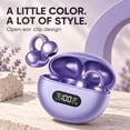 thumbnail image 3 of Bloydek Wireless Earbuds,Open Ear Clip On Earbuds, Bluetooth 5.4 Wireless Sports Earbuds for Running Workout, IPX5 Waterproof, LED Power Display, 8H Playtime, Purple, 3 of 6