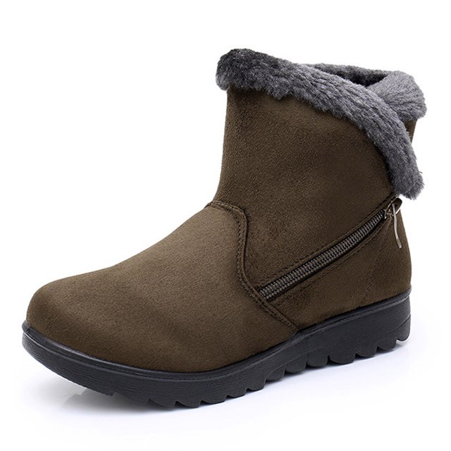 Styesk Bottes pour Femmes Femmes Mode Chaussures d'Hiver Chaudes Bout Rond Talon Moyen Tube Moyen Bottes Bottes de Travail pour Femmes