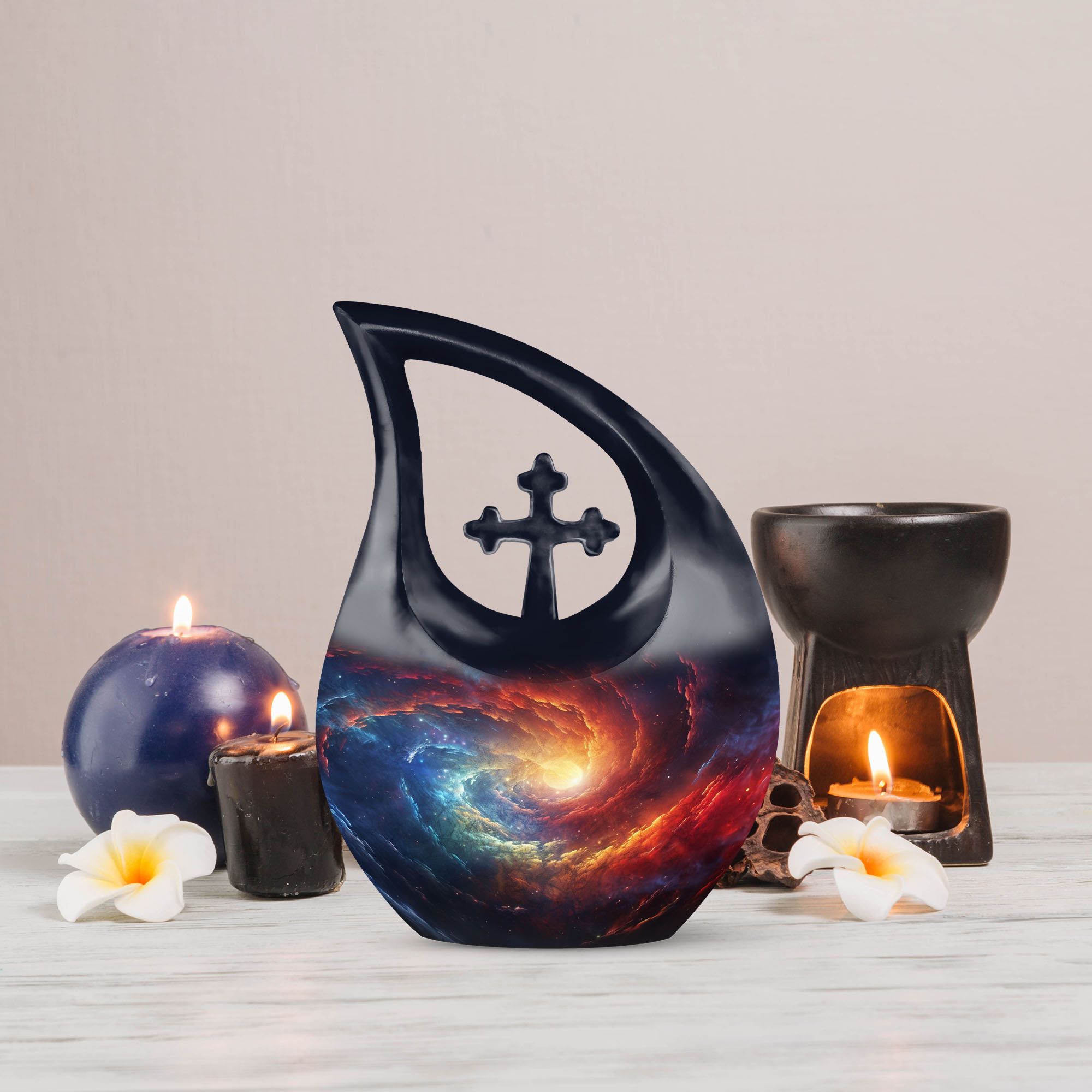 MUKTIVE Galaxy Urn for Ashes - Tear Drop Urns for Human Ashes - 10 Large Galaxy Design Urn - largeFor Women & Men