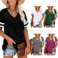 thumbnail image 2 of Zoeecloth Womens Soft T-Shirt Summer Casual Short Sleeve Colorblocking Tees Shirt for Female S-XXL, 2 of 9