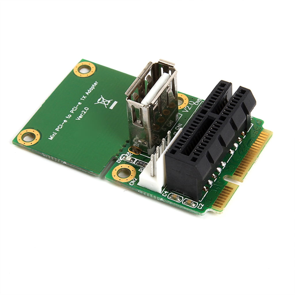 Mini PCI-E to PCI-E Adapter Card PCI-E Full Size Half Size 4Pin Power ...