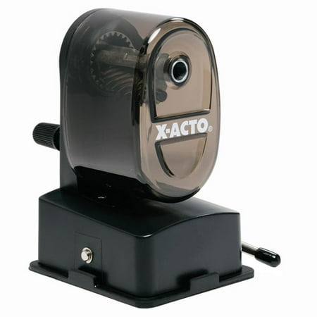 X-Acto Bulldog Vacuum Pencil Sharpener, Steel Cutter, Clear Plastic,