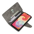 thumbnail image 6 of Allytech Samsung Galaxy A04e Wallet Case with Zipper Pocket, Luxury PU Leather Flip Cover with Card Slots & Wrist Strap, Shockproof Kickstand Magnetic Buckle Protective Case for Women Men, Gray, 6 of 15