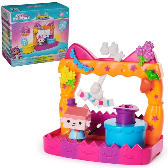 DREAMWORKS GABBY'S DOLLHOUSE, Baby Box Talent Show Balcony Playset, 8-Pcs with Toy Figures, Doll House Accessories & Sensory Play, Kids Toys for Girls & Boys 3