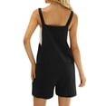 thumbnail image 4 of STARVNC Women Button Straps With Pockets Cuffed Hem Shorts Rompers, 4 of 4