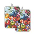 thumbnail image 7 of Yayeee Pot Holders Kitchen Heat Resistant with Pocket 7"x9.8" Cotton Oven Cooking Hot Pads, Blue Floral Tomatoes, 7 of 7