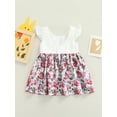 thumbnail image 5 of Toddler Baby Girls Matching Clothes, Fly Sleeve O-neck Bunny Flower Printed Jumpsuit/Dress, 5 of 10
