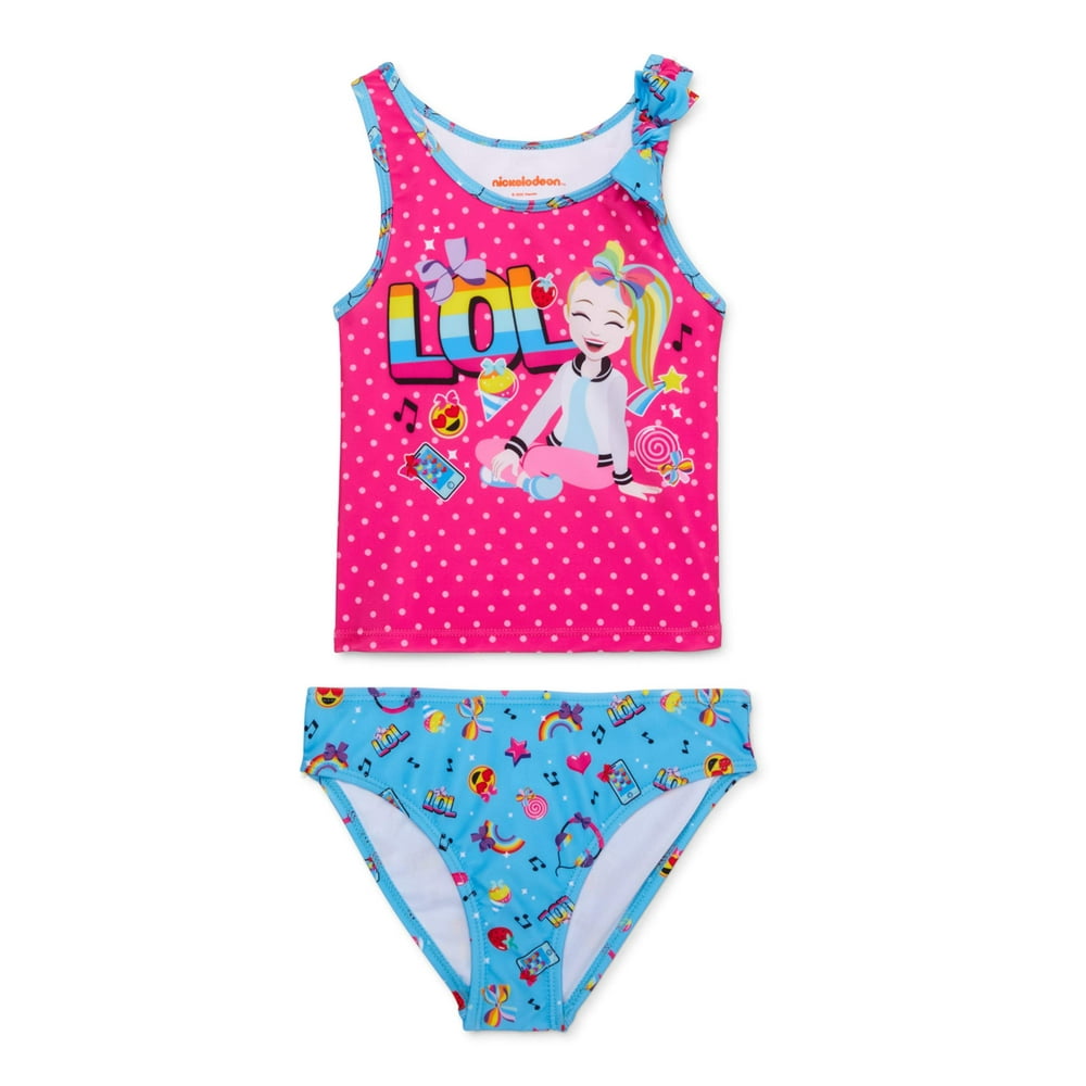 JoJo Siwa - Jojo Siwa Girls 4-6x Lol Bow Strap Tankini Swimsuit