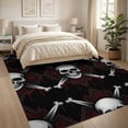 thumbnail image 3 of ODIKA 8'x10' Washable Area Rug Durable, Non-Slip Ghost Horror Gothic Bone Motif Blood Drip Halloween Throw Witchy for Living Room, Under Sectional, Family, 3 of 7