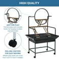 thumbnail image 5 of Garvee Pet Products Parrot Playstand with Wheels, Bird Stand Activity Play Center with Perches and Ladders, Indoor Outdoor Playground for Birds, Black Hammertone Finish, 5 of 9