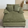 thumbnail image 6 of Aukfa 65" Oversized Chaise Adjustable Backrest Sofa Chair Bed, Dual Layer Cushions, Corduroy, Green, 6 of 9