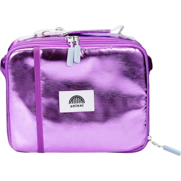 uninni Insulated Lunch Bag for Kids, Girls & Boys, Reusable and LeakResistant Metalic Lilac