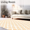 thumbnail image 2 of ODIKA 4'x6' Machine Washable Non-Slip Area Rug, Lattice Network with Quatrefoil Accent High Traffic Rug, Beige, 598945, 2 of 7