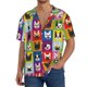 thumbnail image 1 of Fotbe Colorful Bulldog Camisa Estampada de Manga Corta para Hombre, Casual de Verano, Estilo Playero, Sin Arrugas-Medium, 1 of 5