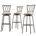 thumbnail image 4 of Weston Home Aidan Scroll Back Adjustable Swivel Bar Stools, Sheen Black (Set of 3), 4 of 8