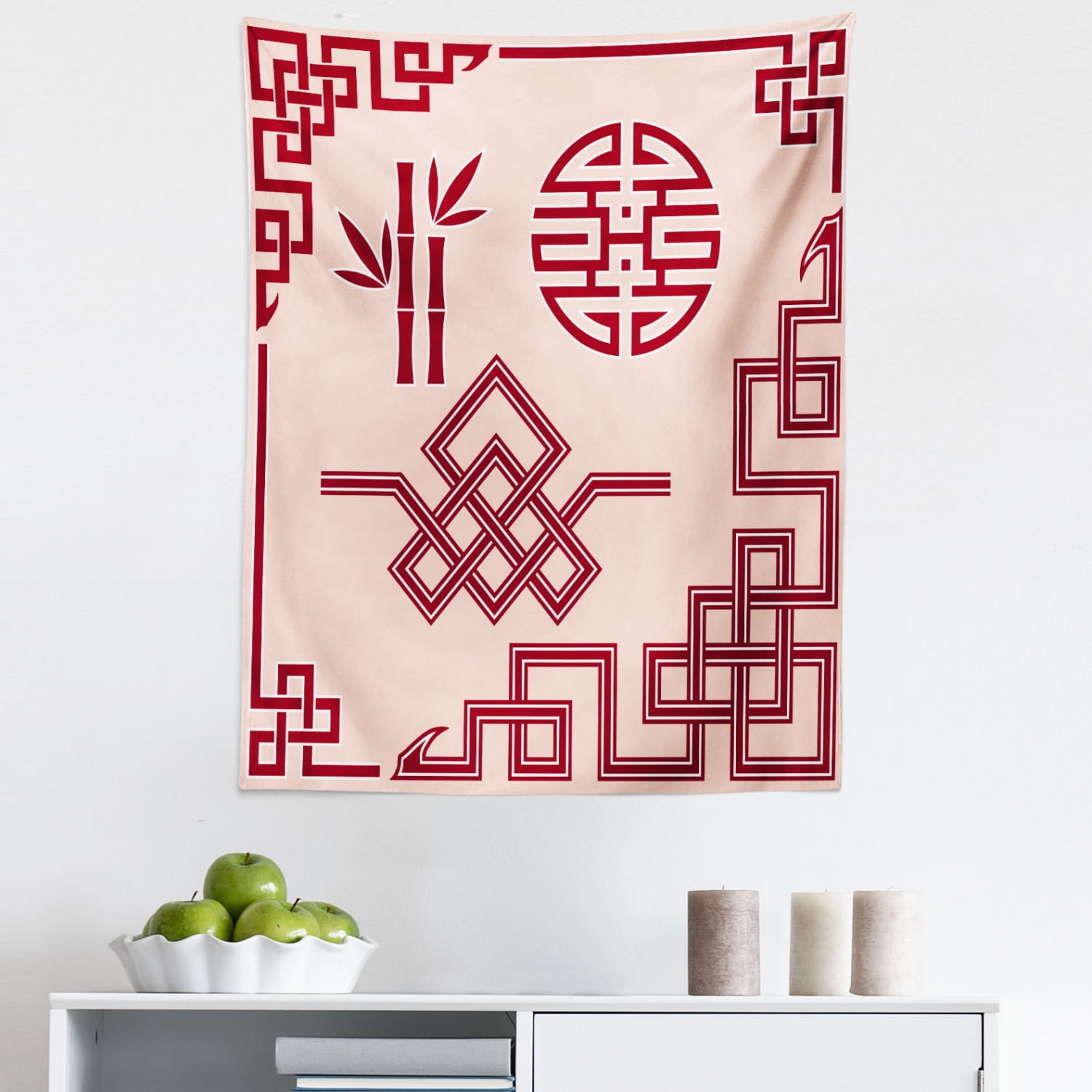 East Tapestry, Oriental Design Elements Traditional Eastern Knot and