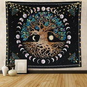 WIHE Tree of Life Tapestry Wall Hanging Bohemian Hippie Psychedelic Tapestry for Living Room Bedroom