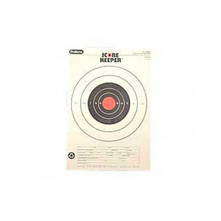 Handgun Shooting Targets - Champion Traps and Targets Orange Bullseye Scorekeeper Target, 25 Yard Pistol Slow Fire, 12pk