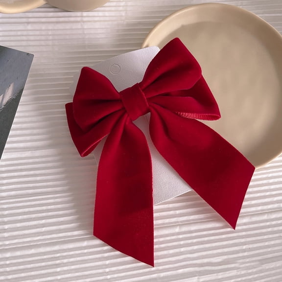 Elegant Velvet Hair Bow Clip for Girls Stylish Big Ribbon Barrettes Hair Accessories