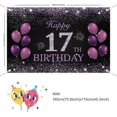 thumbnail image 2 of Happy 17th Birthday Banner, Purple Happy 17th Birthday Party Decorations for Girls, 17 Year Old Birthday Supplies Backdrop Décor, 5.9 X 3.8 Fts, 2 of 10