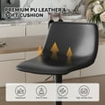 thumbnail image 5 of Hawsaiy Modern Swivel Bar Stools Set of 2, Adjustable Faux Leather Counter Height Chairs with Back for Kitchen Island, Black, 5 of 11
