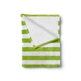 thumbnail image 2 of Lime Green Soft Flannel Fleece Throw Blanket, Horizontal Stripes Simplistic Watercolor Paintbrush Large Lines Image, Cozy Plush for Indoor and Outdoor Use, 50" x 60", White Lime Green, by Ambesonne, 2 of 6